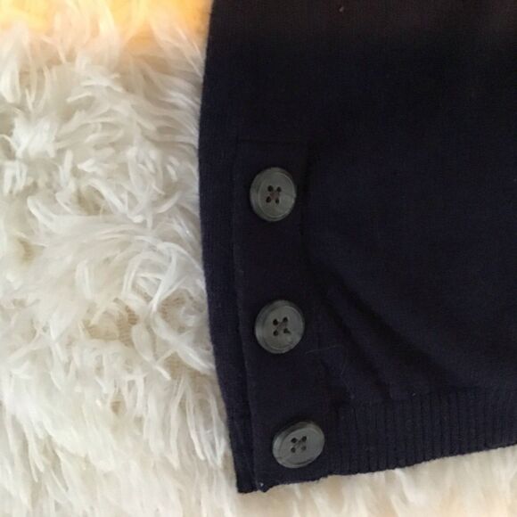 Talbots Navy Blue V Neck Sweater Size XL Long Sleeve Button Accent - Picture 4 of 8